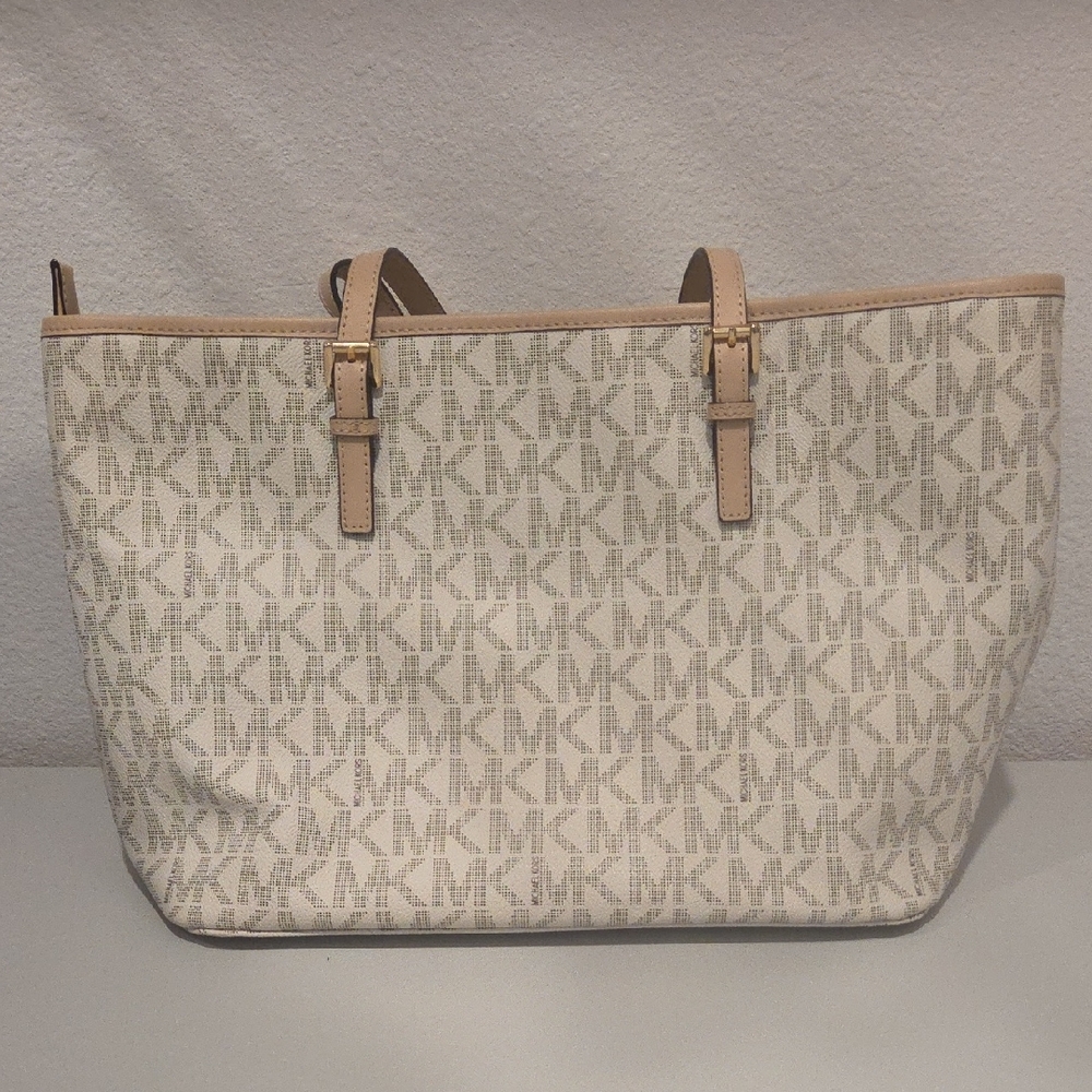 Michael Kors Cream and Beige Signature Large Tote - Picture 2 of 5